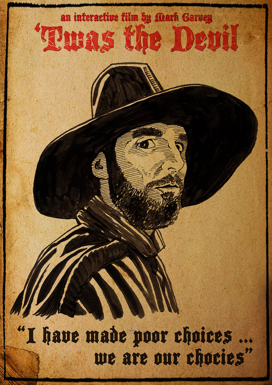 mark garvey, twas the devil, brad Robert Benford, illustration, drawing, art, artwork, film, movie, cinema, choose your own adventure film,