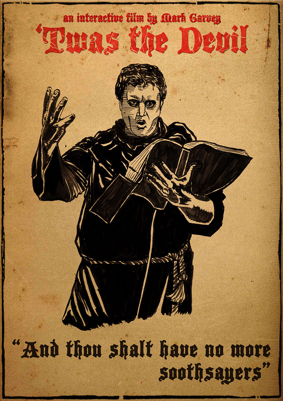 mark garvey, twas the devil, brad Robert Benford, illustration, drawing, art, artwork, film, movie, cinema, choose your own adventure film,