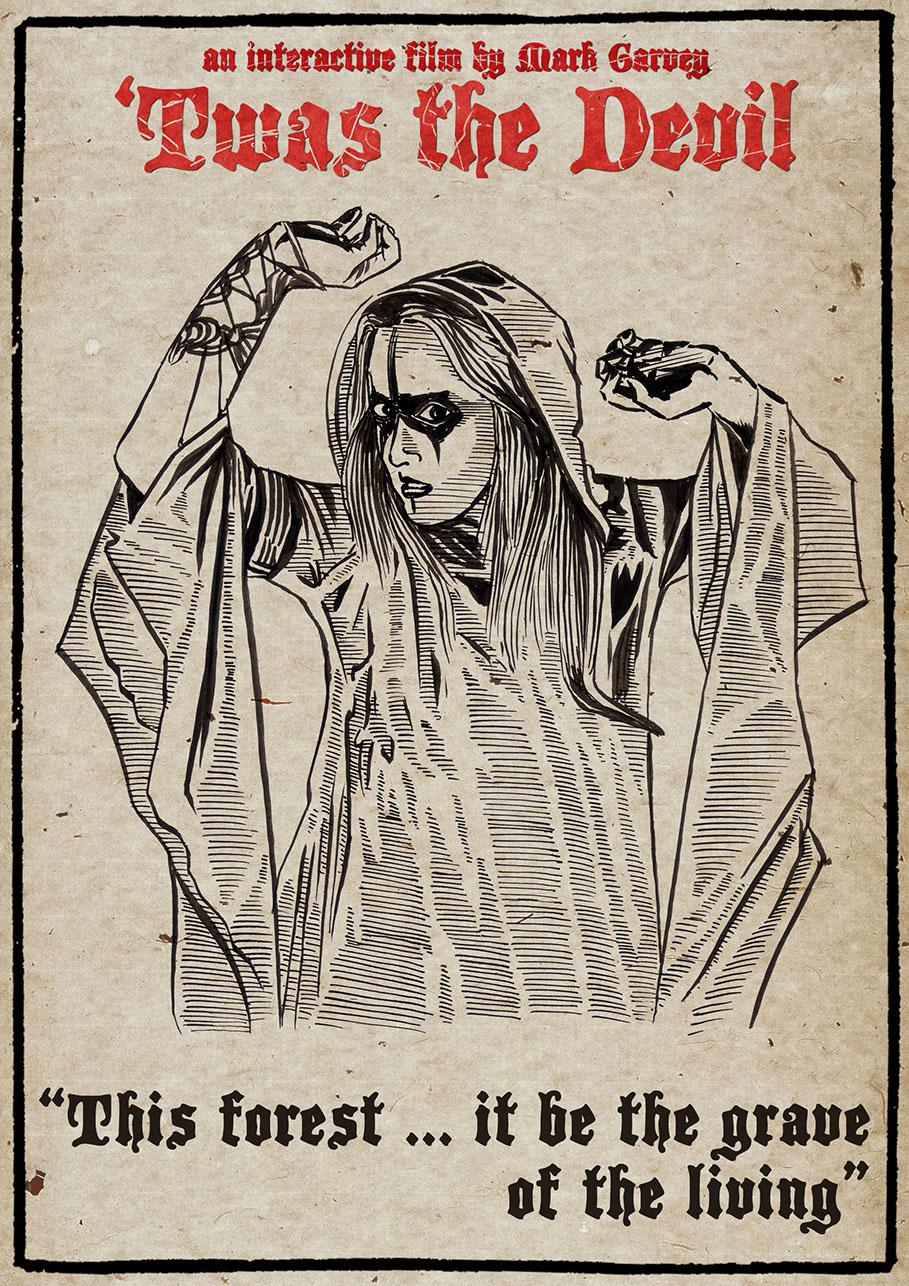 mark garvey, twas the devil, brad Robert Benford, illustration, drawing, art, artwork, film, movie, cinema, choose your own adventure film,